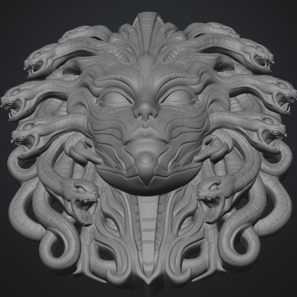 Alien Snake Lady Medusa CNC STL file preview 3
