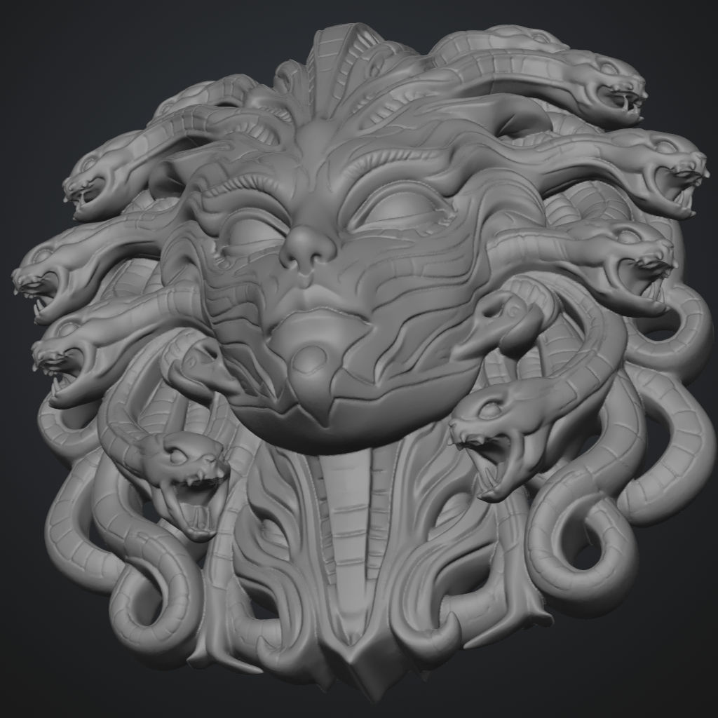 Alien Snake Lady Medusa CNC STL file preview 4
