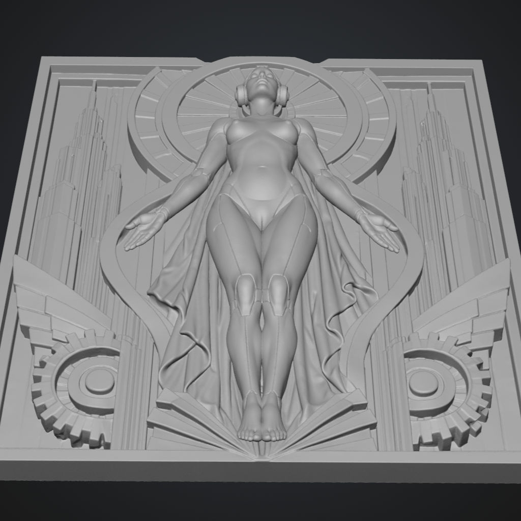 Android Variant Art Deco CNC STL file preview 4