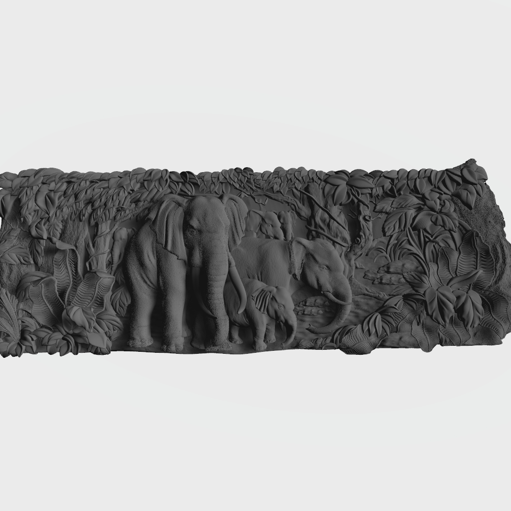 Animals Jungle Elephants Wildlife Safari CNC STL Model CNC STL file preview