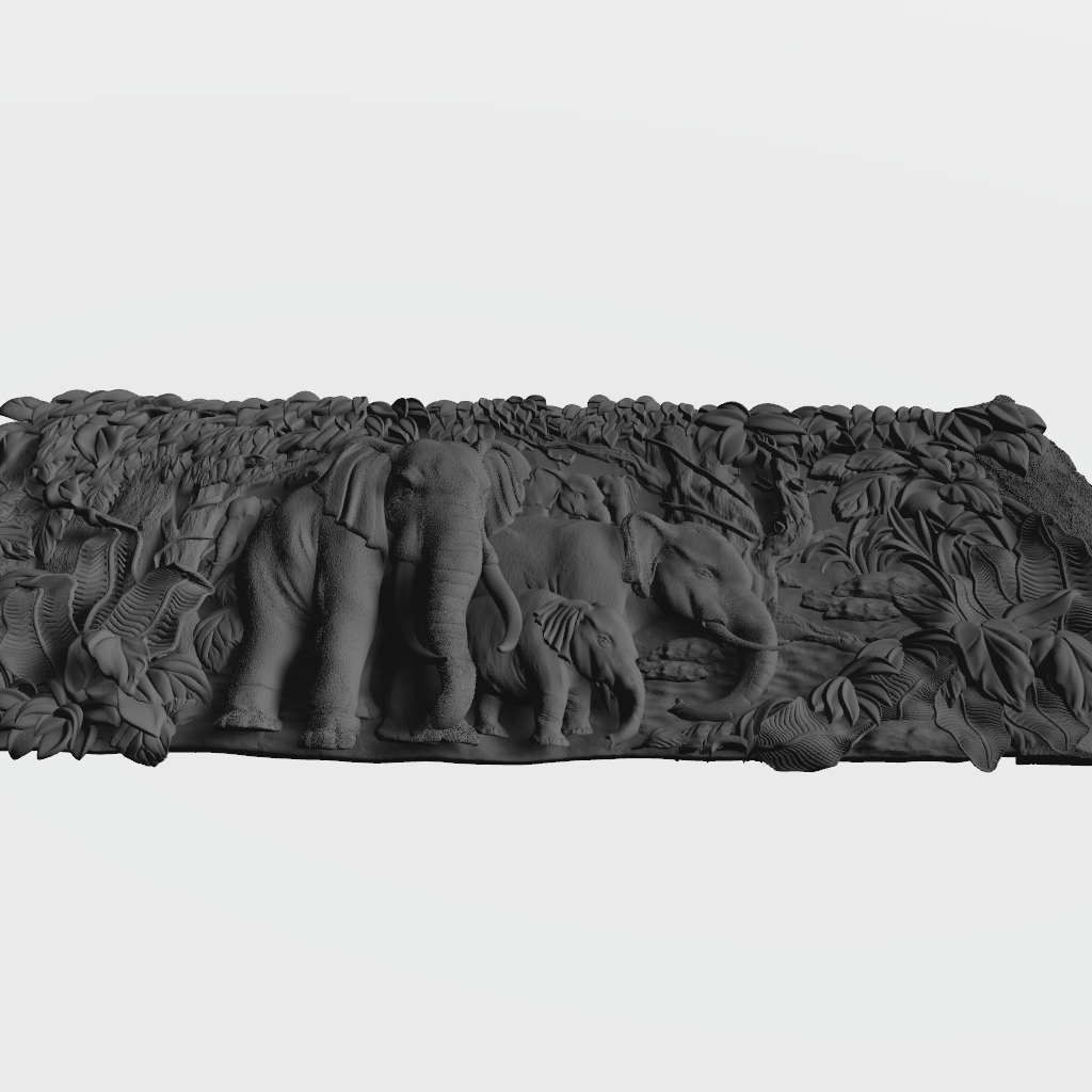 Animals Jungle Elephants Wildlife Safari CNC STL Model CNC STL file preview 4