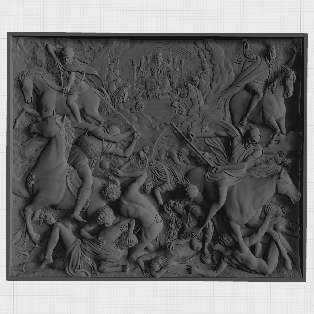 Biblical Bible Story Apocalypse Horsemen CNC STL file preview 4