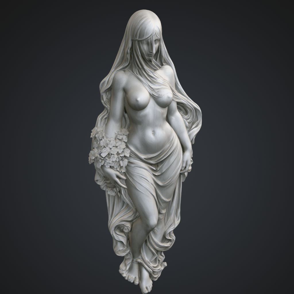 Base Flower Lady CNC STL file preview