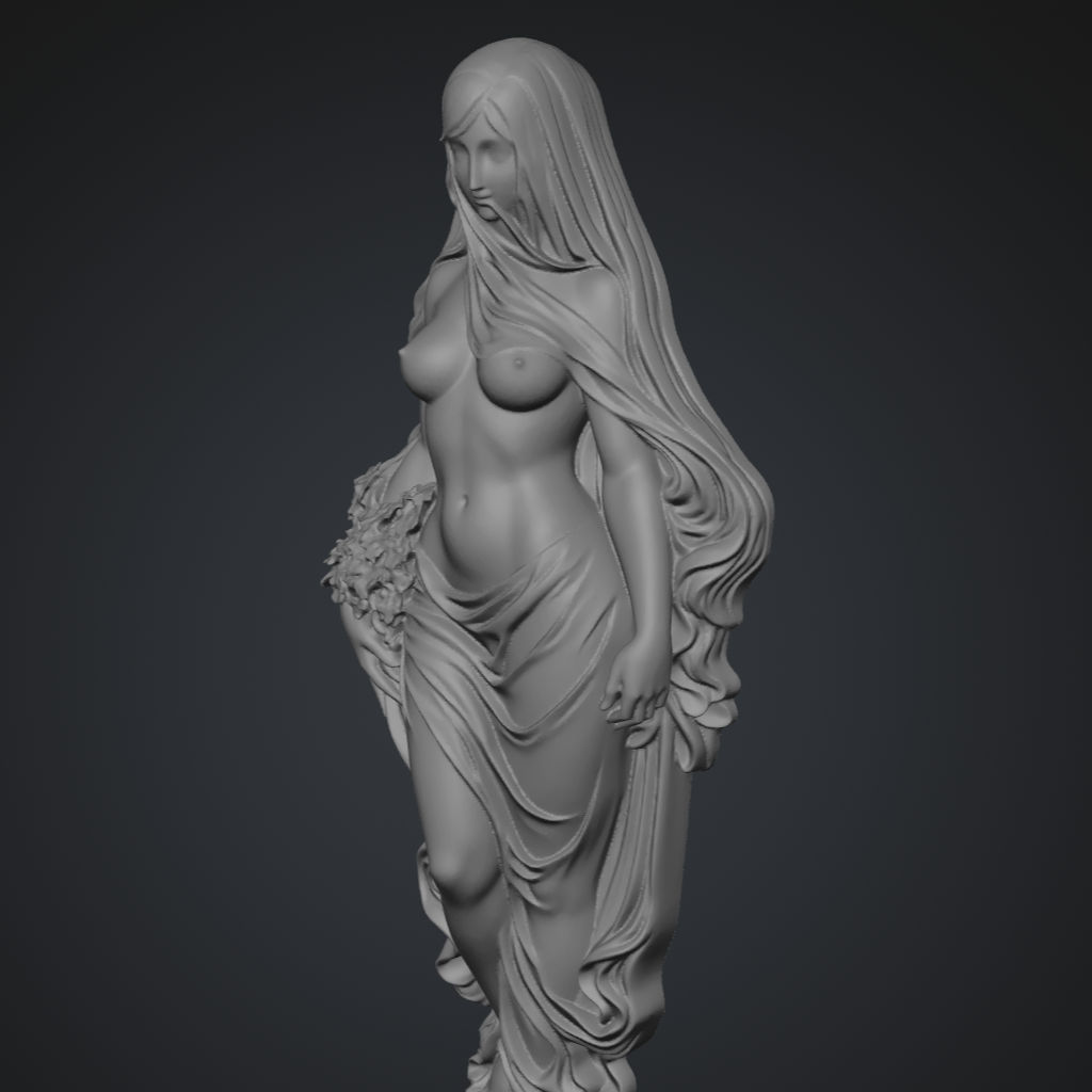 Base Flower Lady CNC STL file preview 2