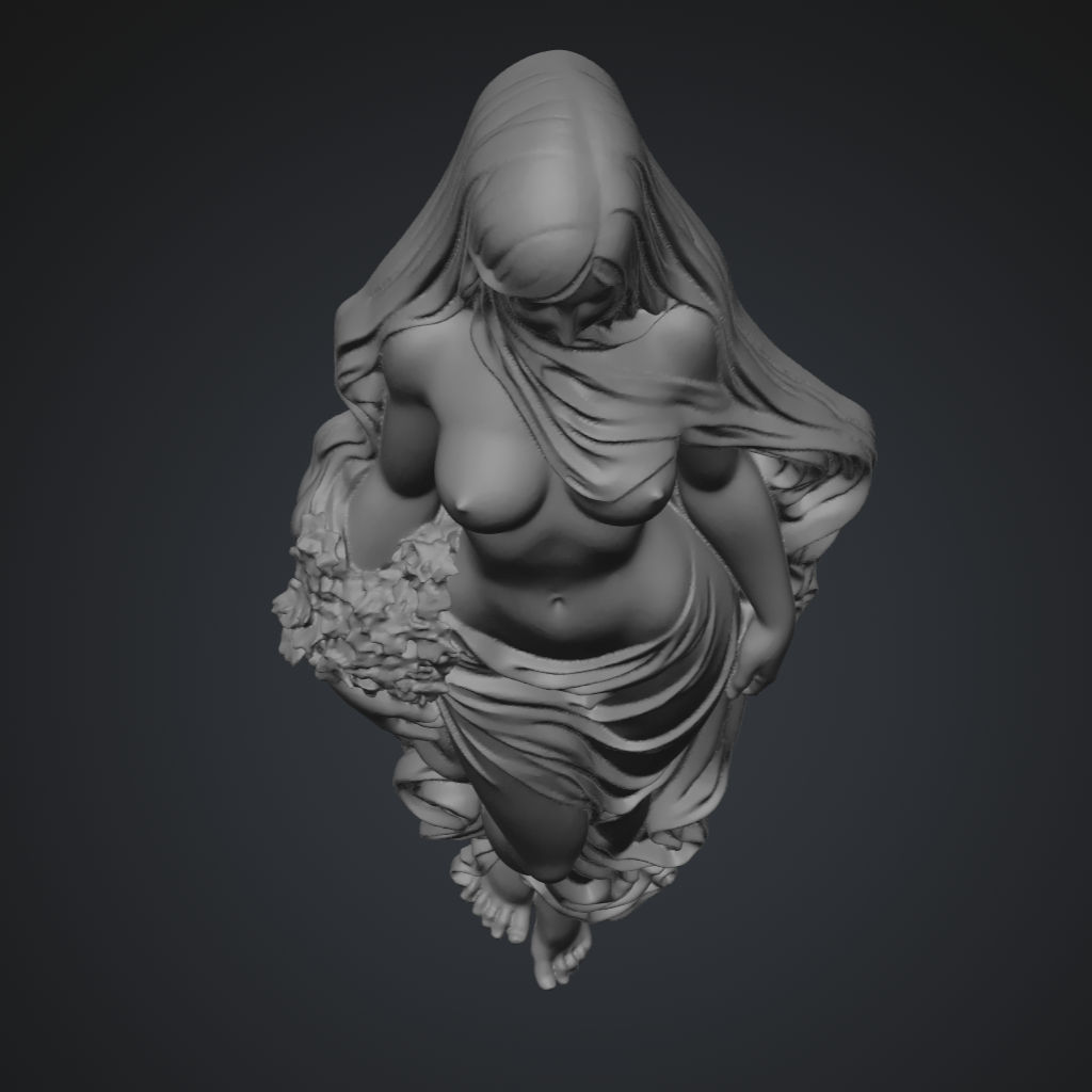 Base Flower Lady CNC STL file preview 3