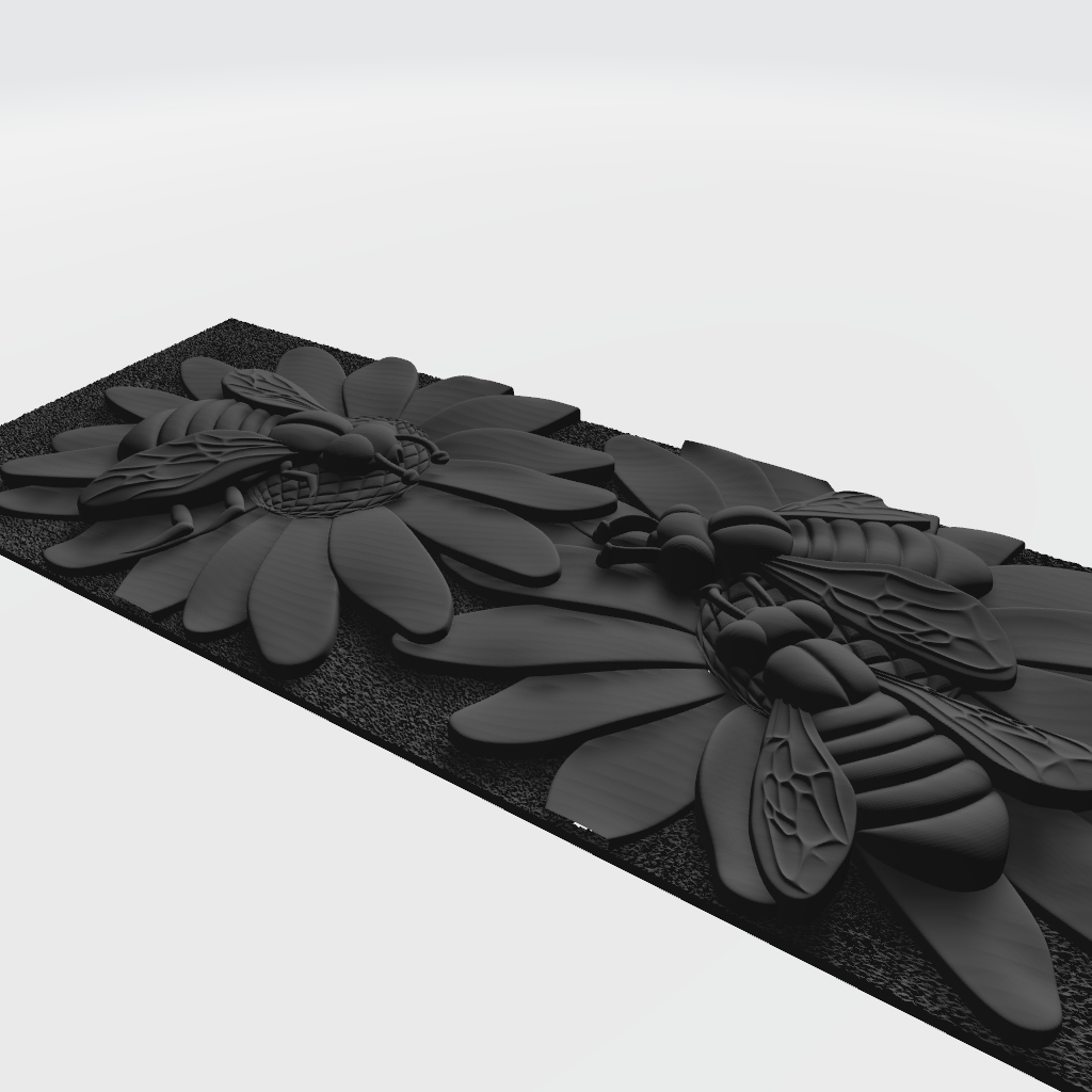 Bees Flowers Honey Nature Wildlife CNC STL Model CNC STL file preview 2