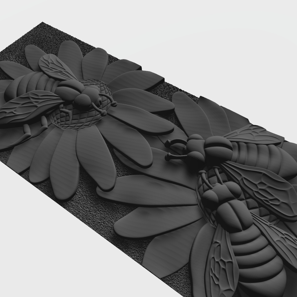 Bees Flowers Honey Nature Wildlife CNC STL Model CNC STL file preview 3