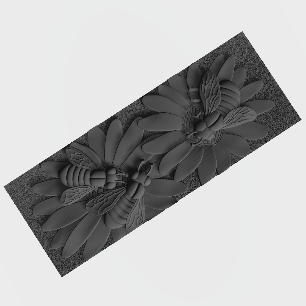 Bees Flowers Honey Nature Wildlife CNC STL Model CNC STL file preview 4