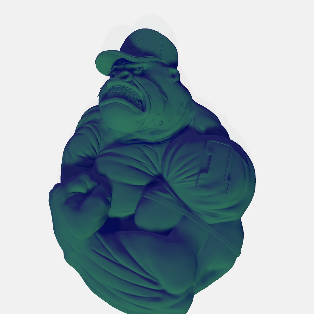 Body Builder Muscle Gorilla CNC STL file preview
