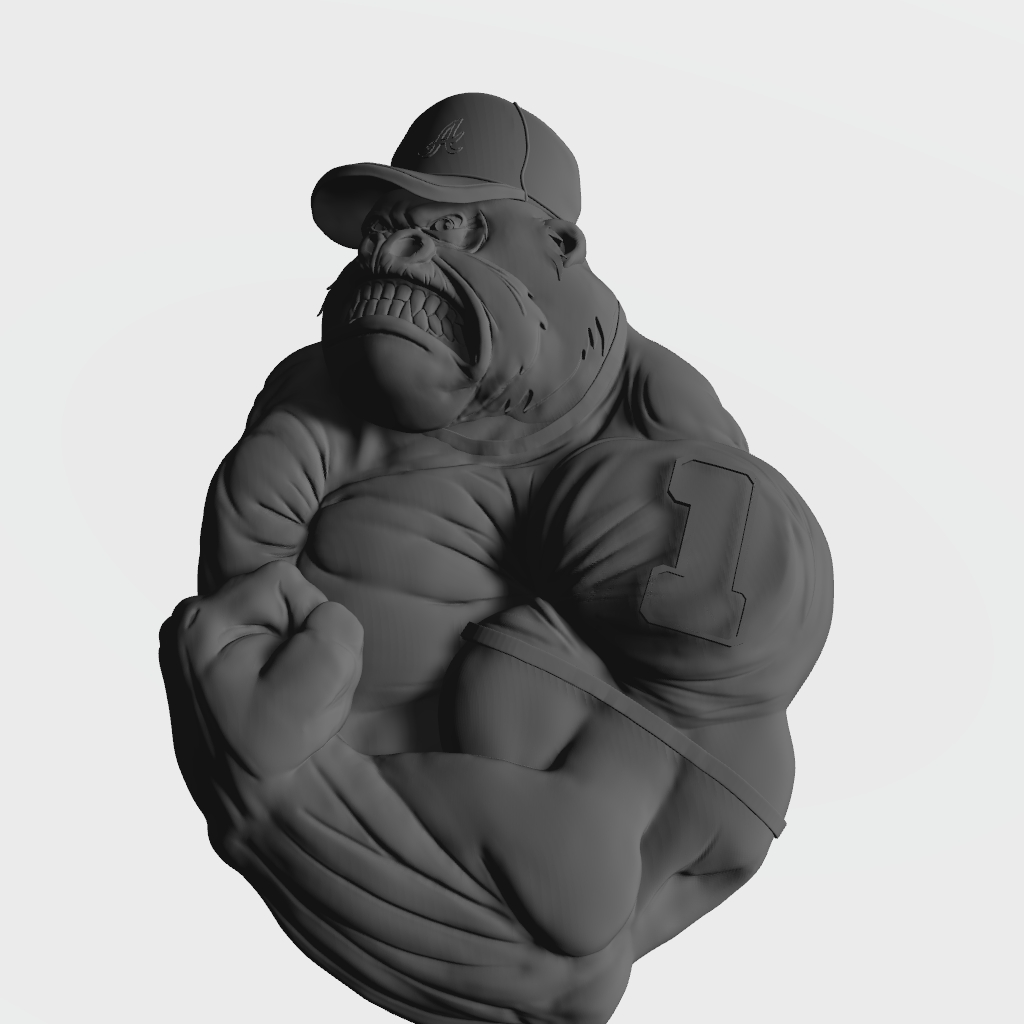 Body Builder Muscle Gorilla CNC STL file preview 2