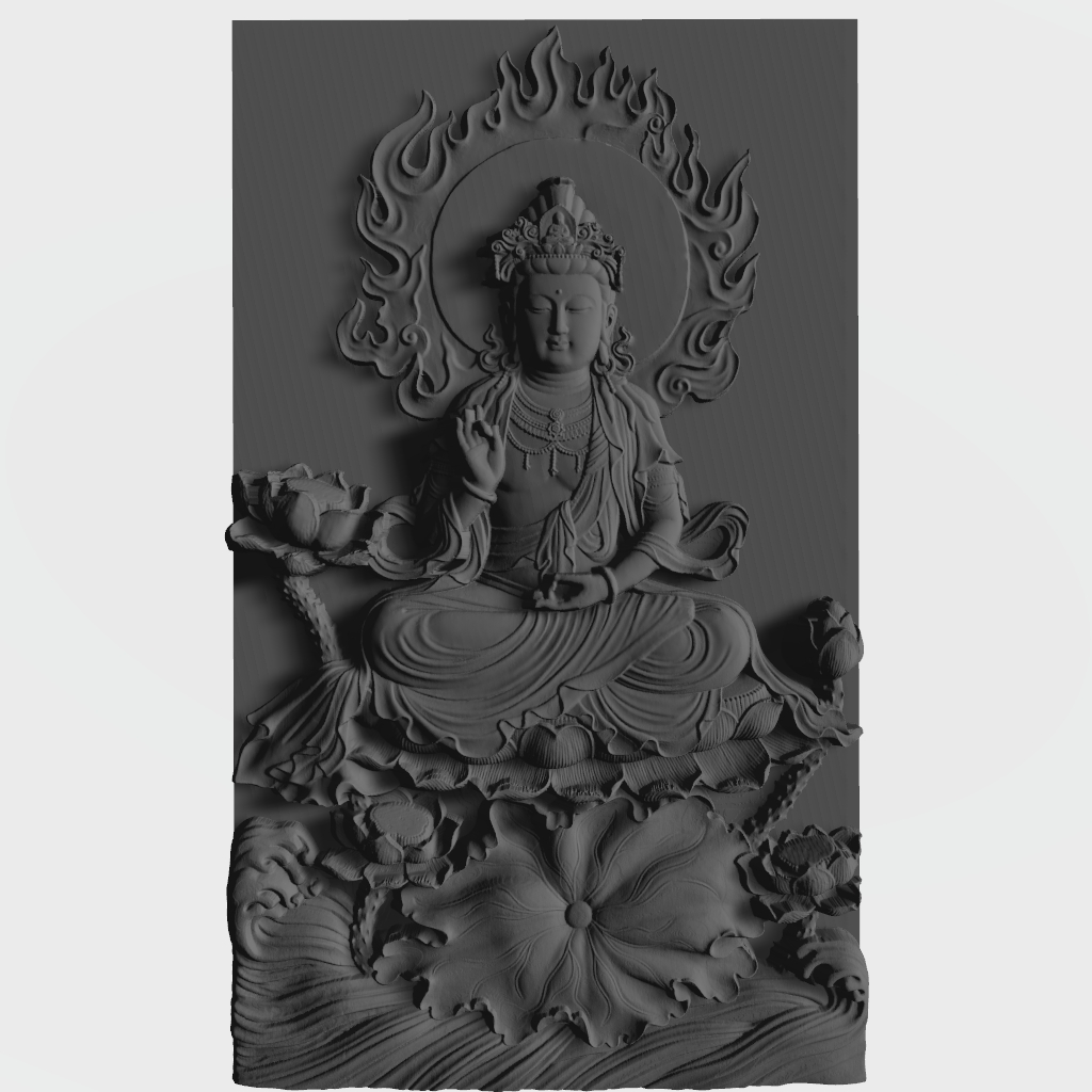 Budda Buddhist Relief CNC STL file preview