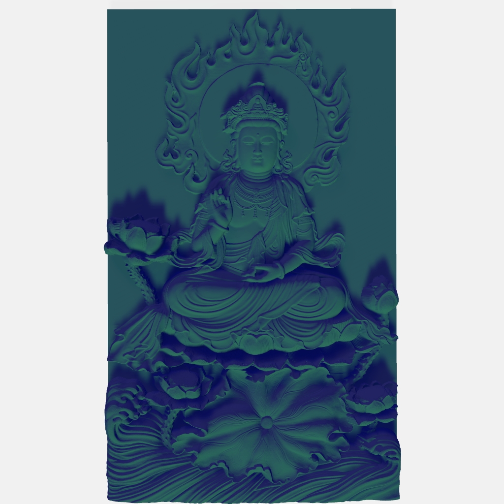Budda Buddhist Relief CNC STL file preview 2
