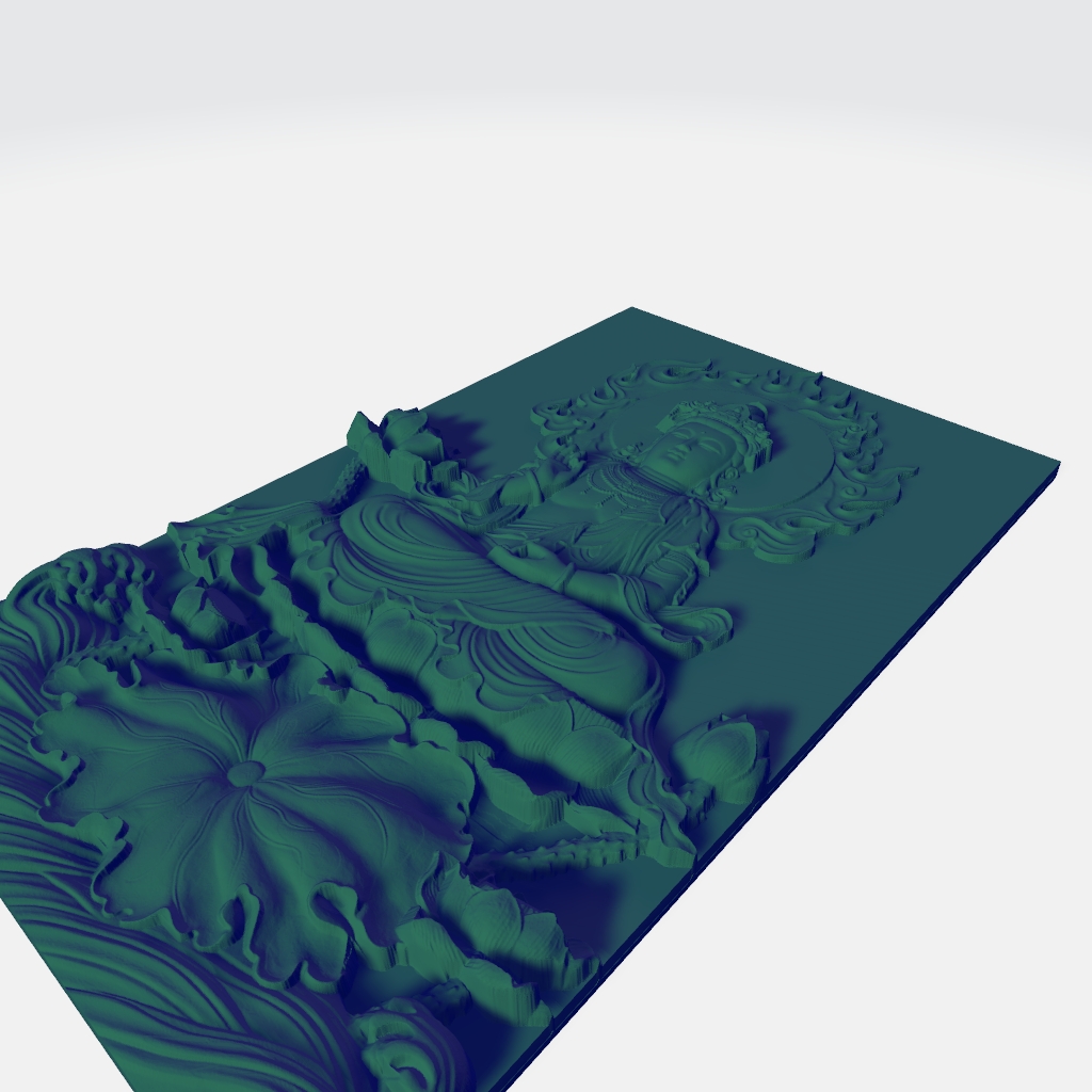Budda Buddhist Relief CNC STL file preview 3