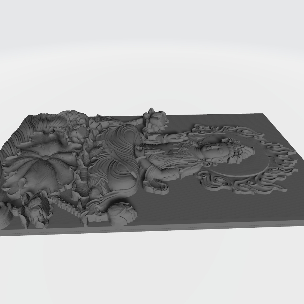 Budda Buddhist Relief CNC STL file preview 4