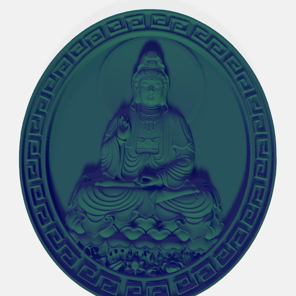 Buddhist Oval Plaque Relief CNC STL file preview