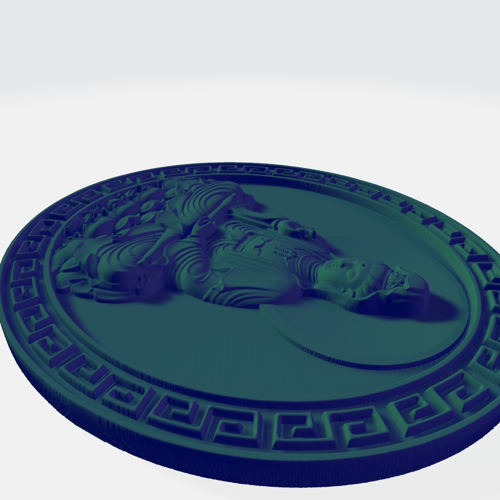 Buddhist Oval Plaque Relief CNC STL file preview 4