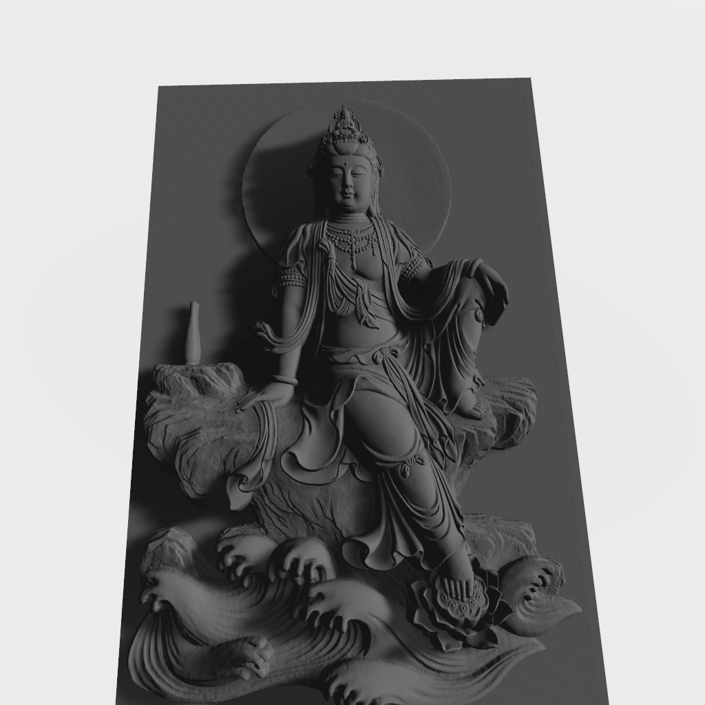 Budhist Sitting Relief CNC STL file preview