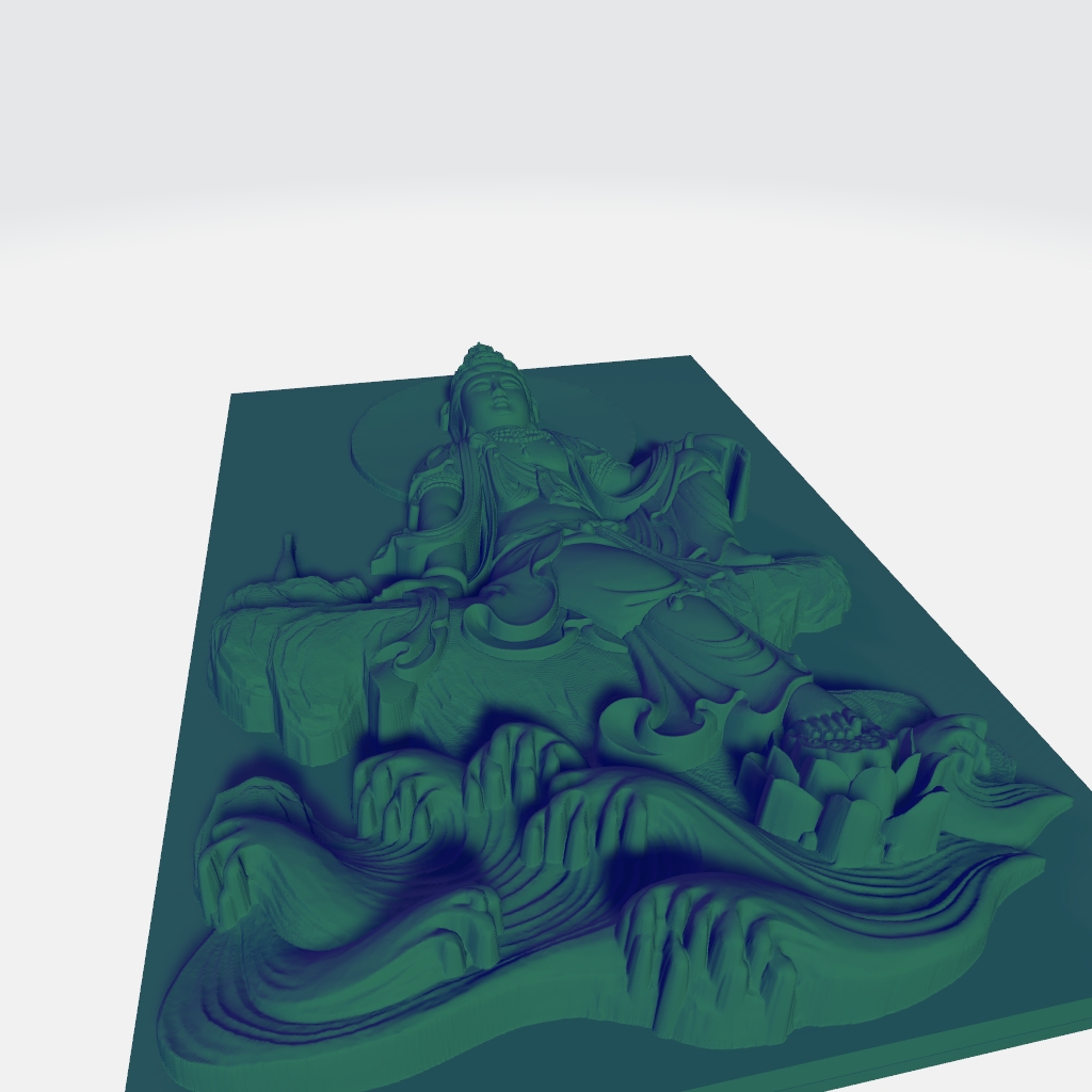 Budhist Sitting Relief CNC STL file preview 2
