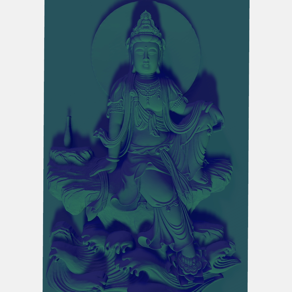 Budhist Sitting Relief CNC STL file preview 3
