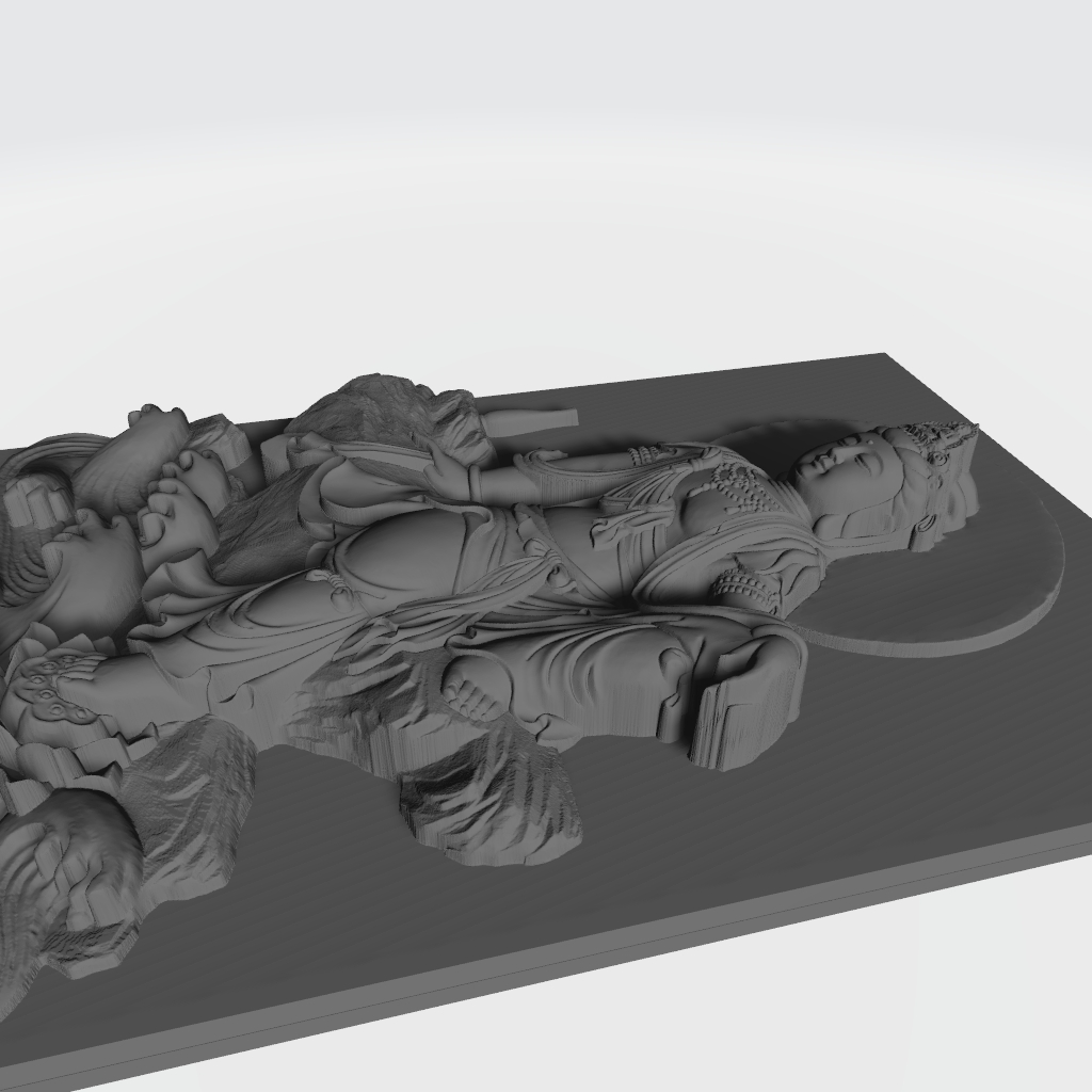 Budhist Sitting Relief CNC STL file preview 4