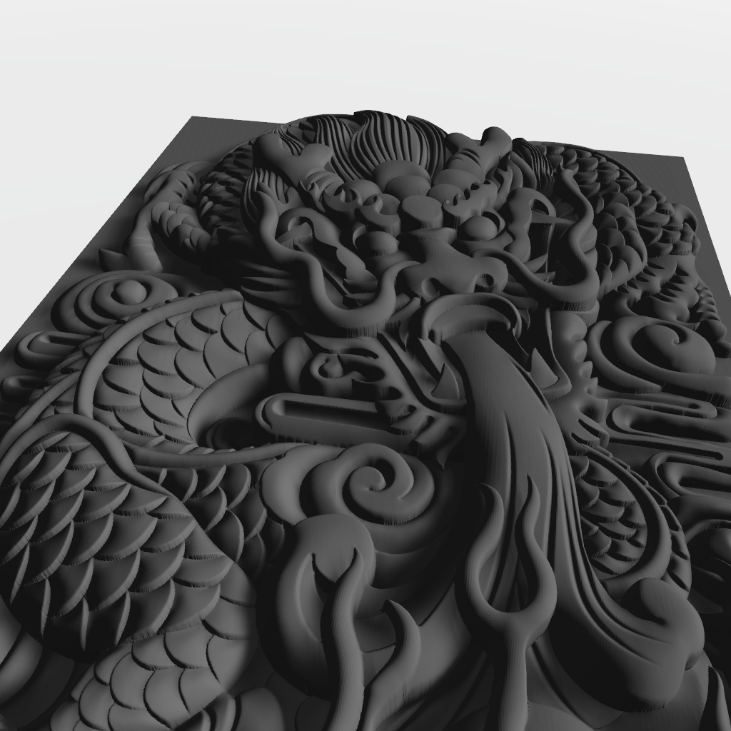 Chinese Dragon CNC STL file preview