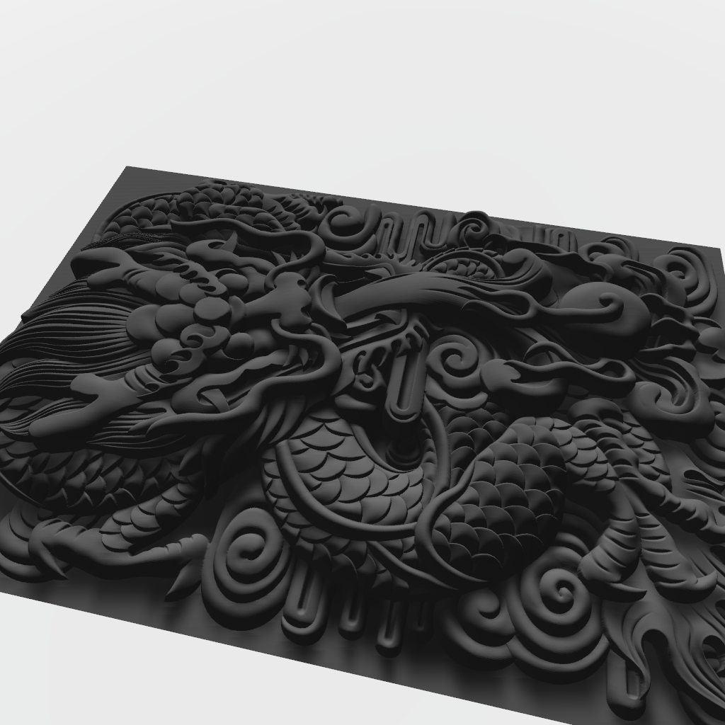 Chinese Dragon CNC STL file preview 2