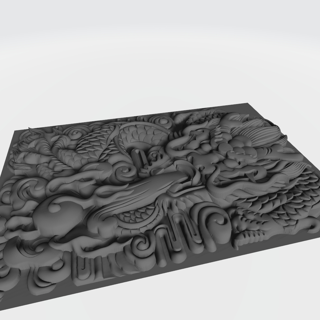 Chinese Dragon CNC STL file preview 4