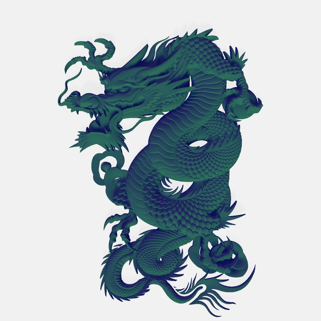 Chinese Dragon Typical CNC STL file preview