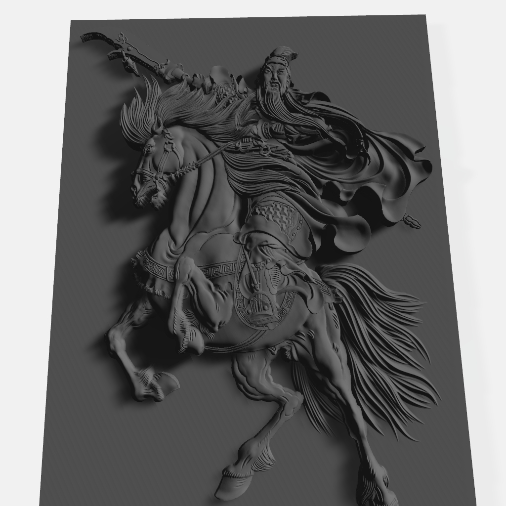 Chinese warrior on Horse CNC STL file preview