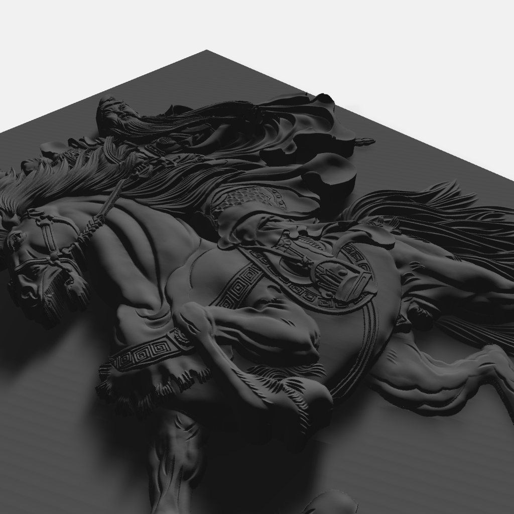 Chinese warrior on Horse CNC STL file preview 2
