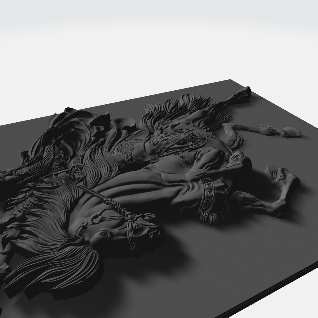 Chinese warrior on Horse CNC STL file preview 3