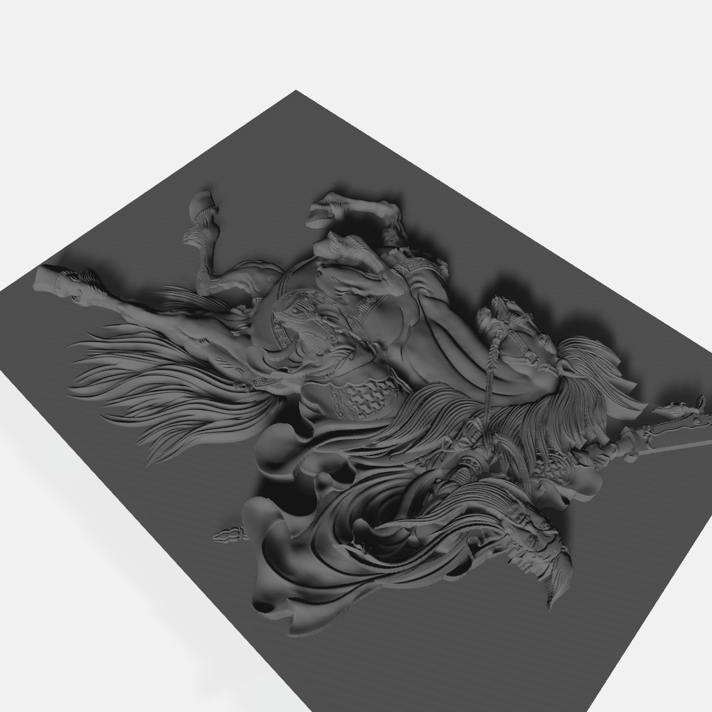 Chinese warrior on Horse CNC STL file preview 4