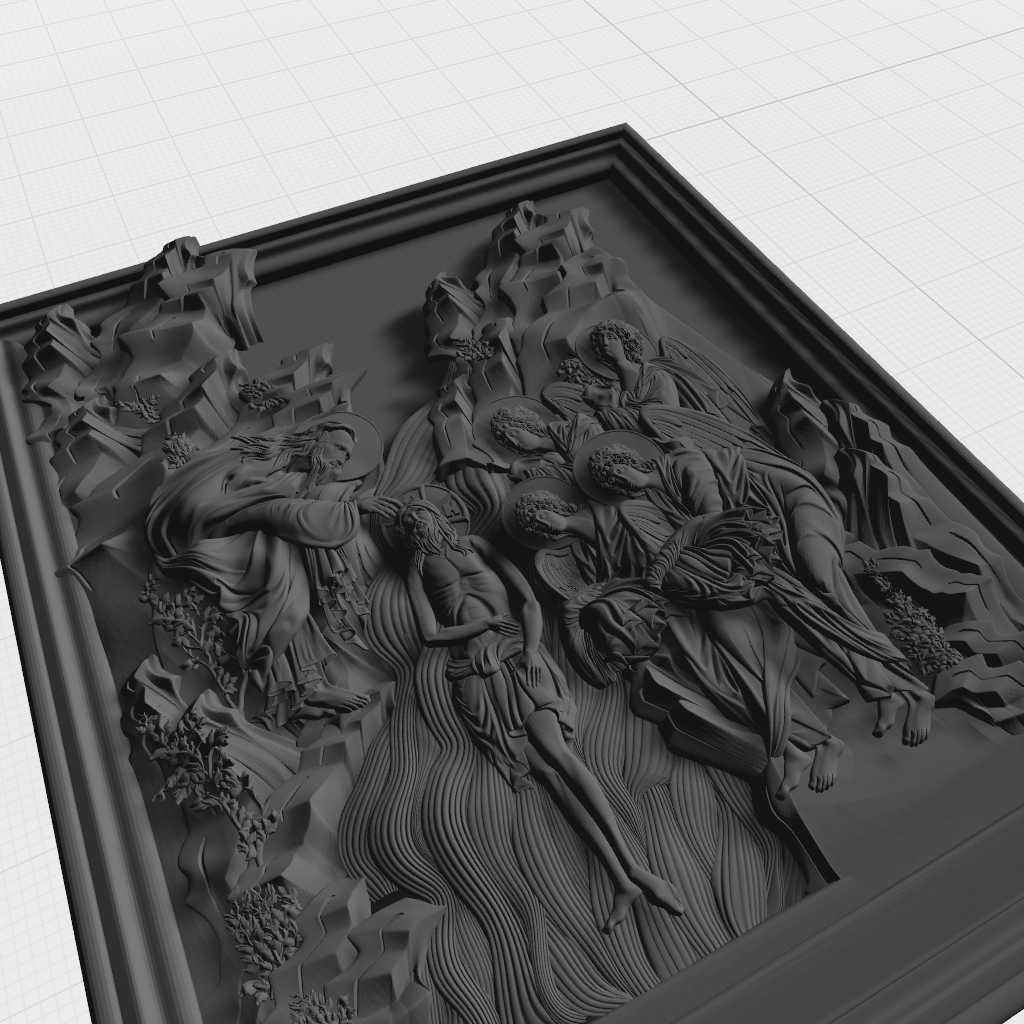 Christ Jesus Angels Frame Panel CNC STL Model CNC STL file preview 2