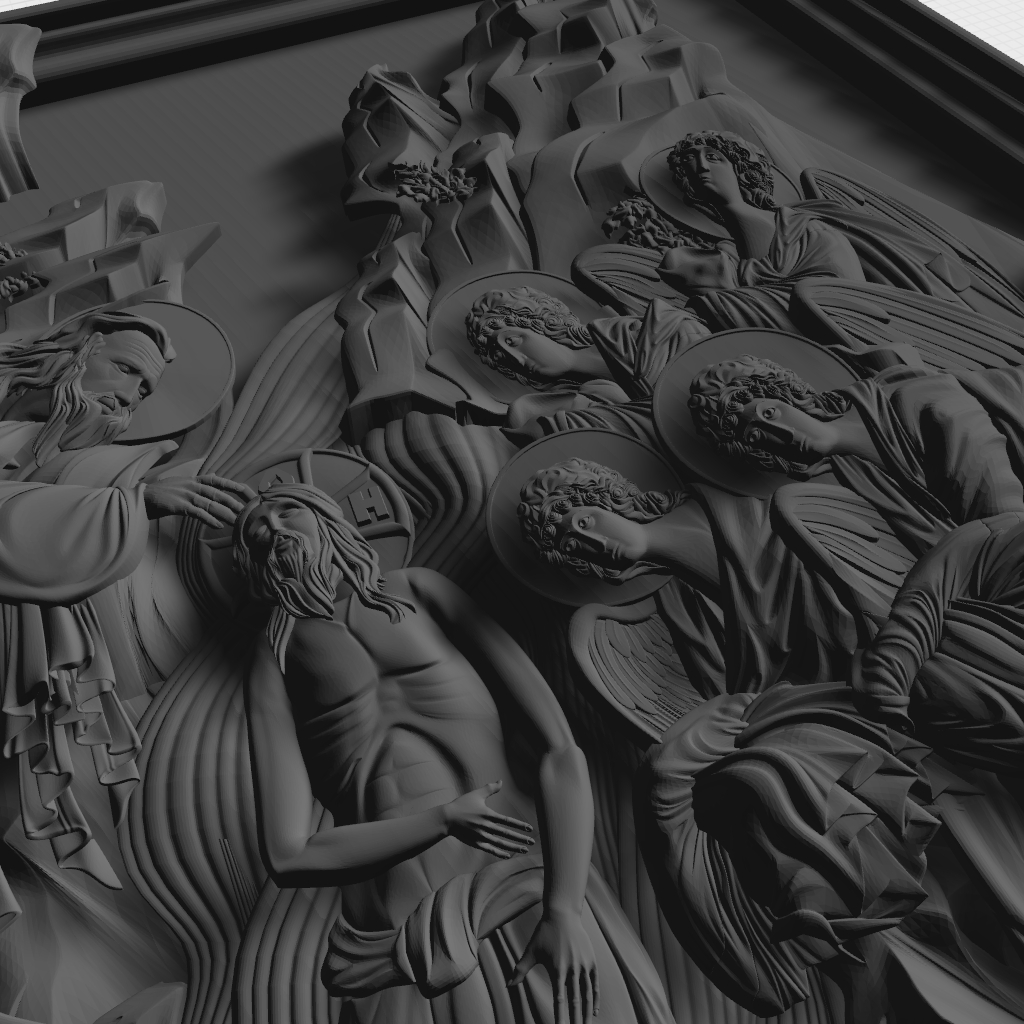 Christ Jesus Angels Frame Panel CNC STL Model CNC STL file preview 3