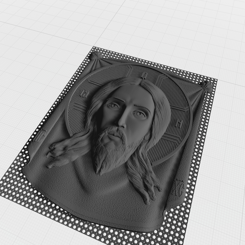 Christ Jesus Face Religious Portrait CNC STL Model CNC STL file preview 3