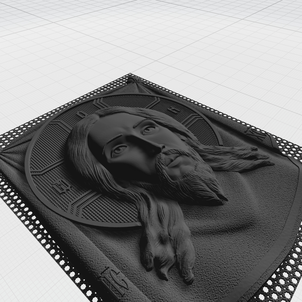 Christ Jesus Face Religious Portrait CNC STL Model CNC STL file preview 4