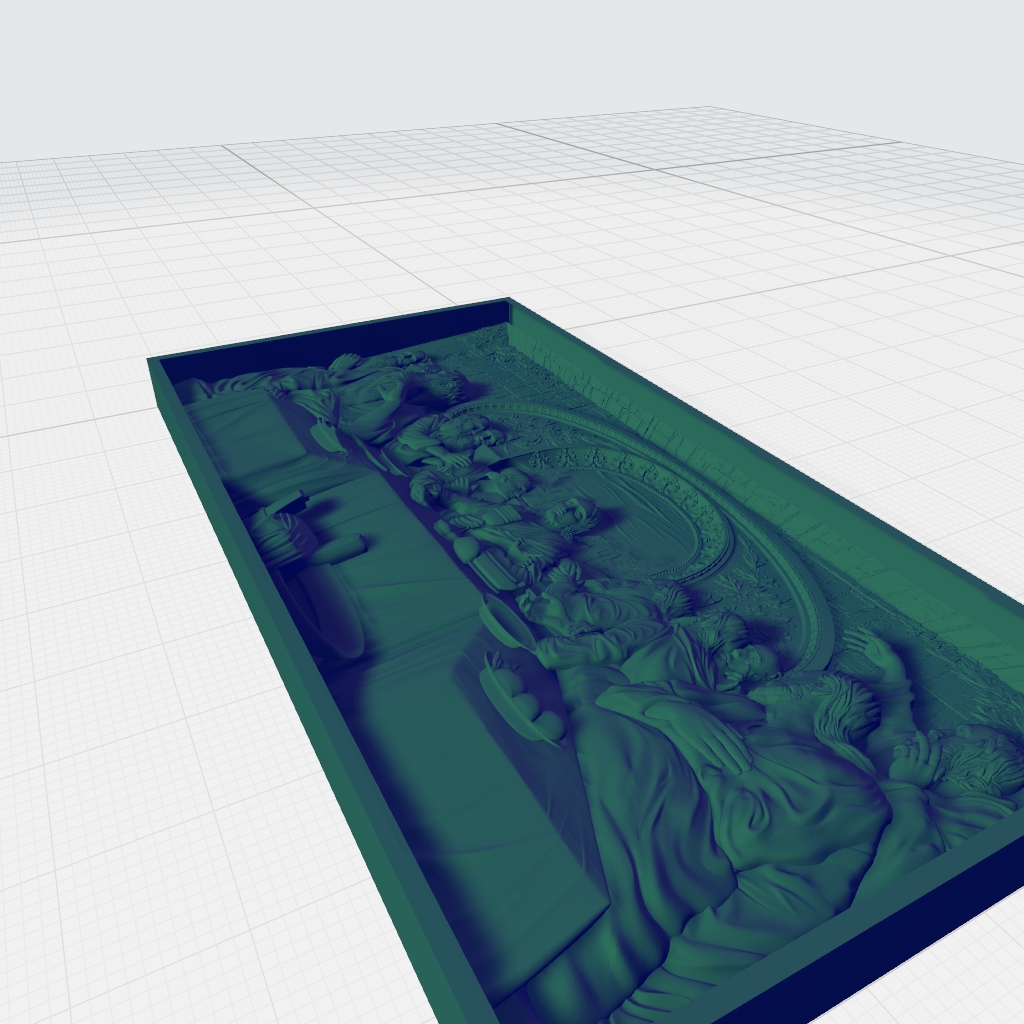 Christ Last Supper Religious Panel CNC STL Model CNC STL file preview 3