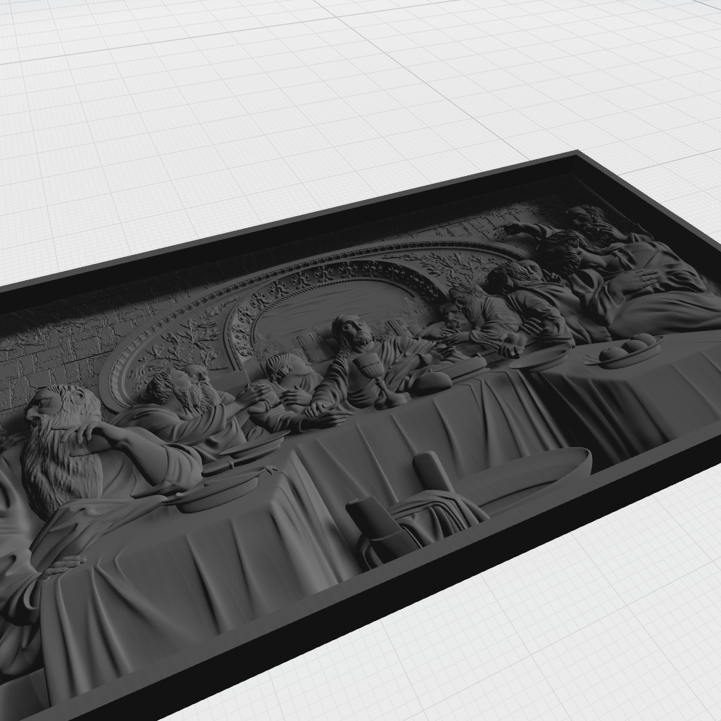 Christ Last Supper Religious Panel CNC STL Model CNC STL file preview 4