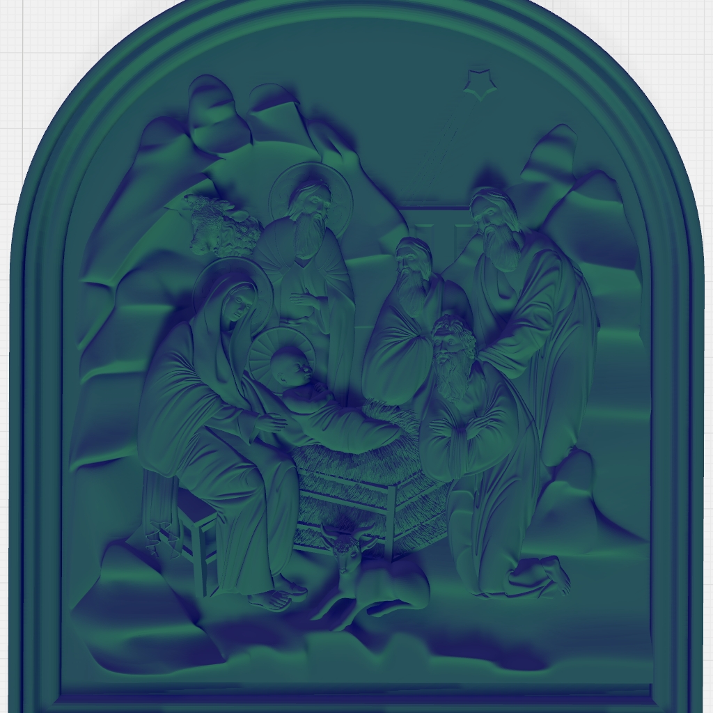 Christ Nativity Christmas Orthodox Religious Panel CNC STL Model CNC STL file preview