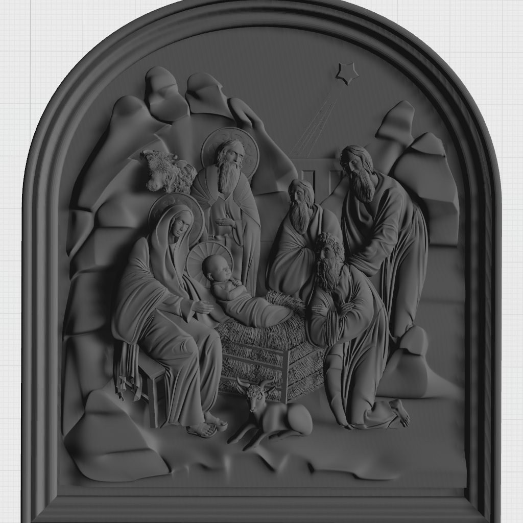 Christ Nativity Christmas Orthodox Religious Panel CNC STL Model CNC STL file preview 2