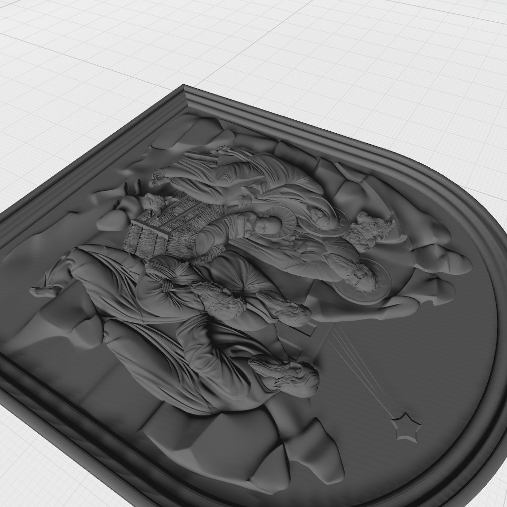 Christ Nativity Christmas Orthodox Religious Panel CNC STL Model CNC STL file preview 3