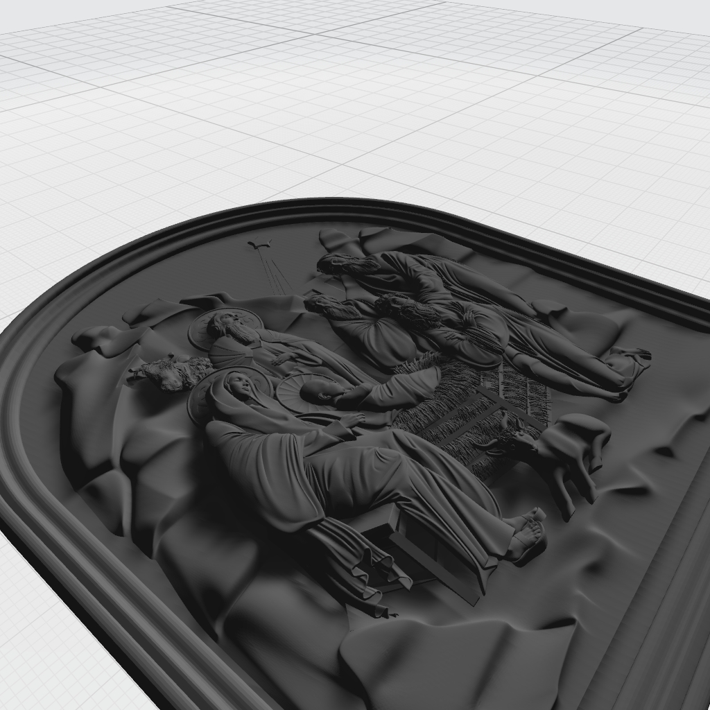 Christ Nativity Christmas Orthodox Religious Panel CNC STL Model CNC STL file preview 4