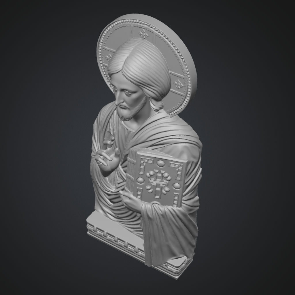 Christ Pantocrator CNC Model CNC STL file preview 2
