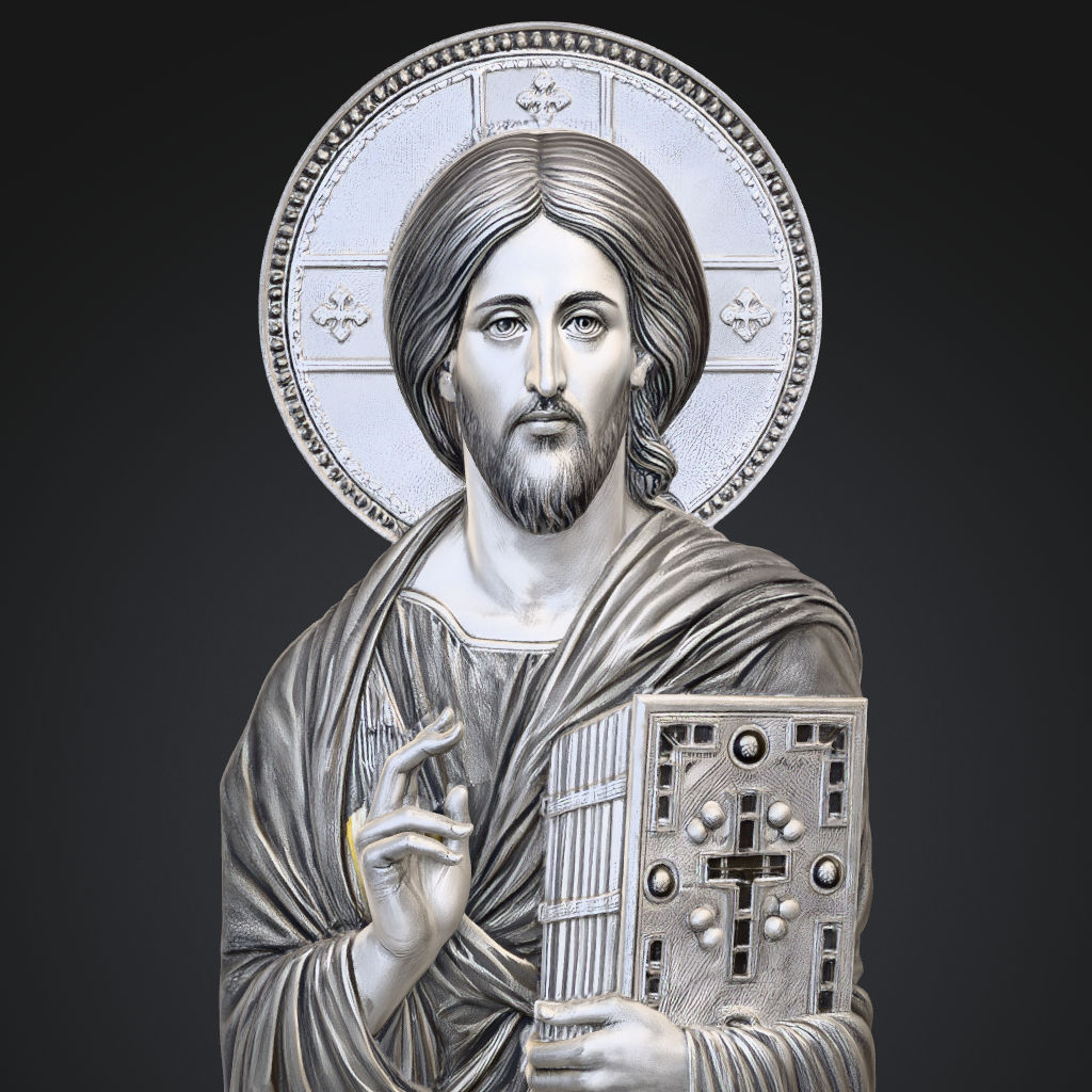 Christ Pantocrator CNC Model CNC STL file preview 4
