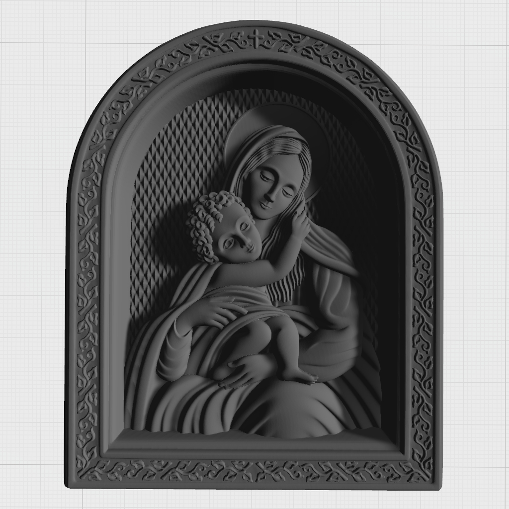 Christ Virgin Mary Mother God Orthodox CNC STL Model CNC STL file preview 4