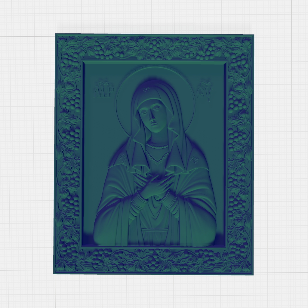 Christ Virgin Mary Tenderness Orthodox Religious CNC STL Model CNC STL file preview 2