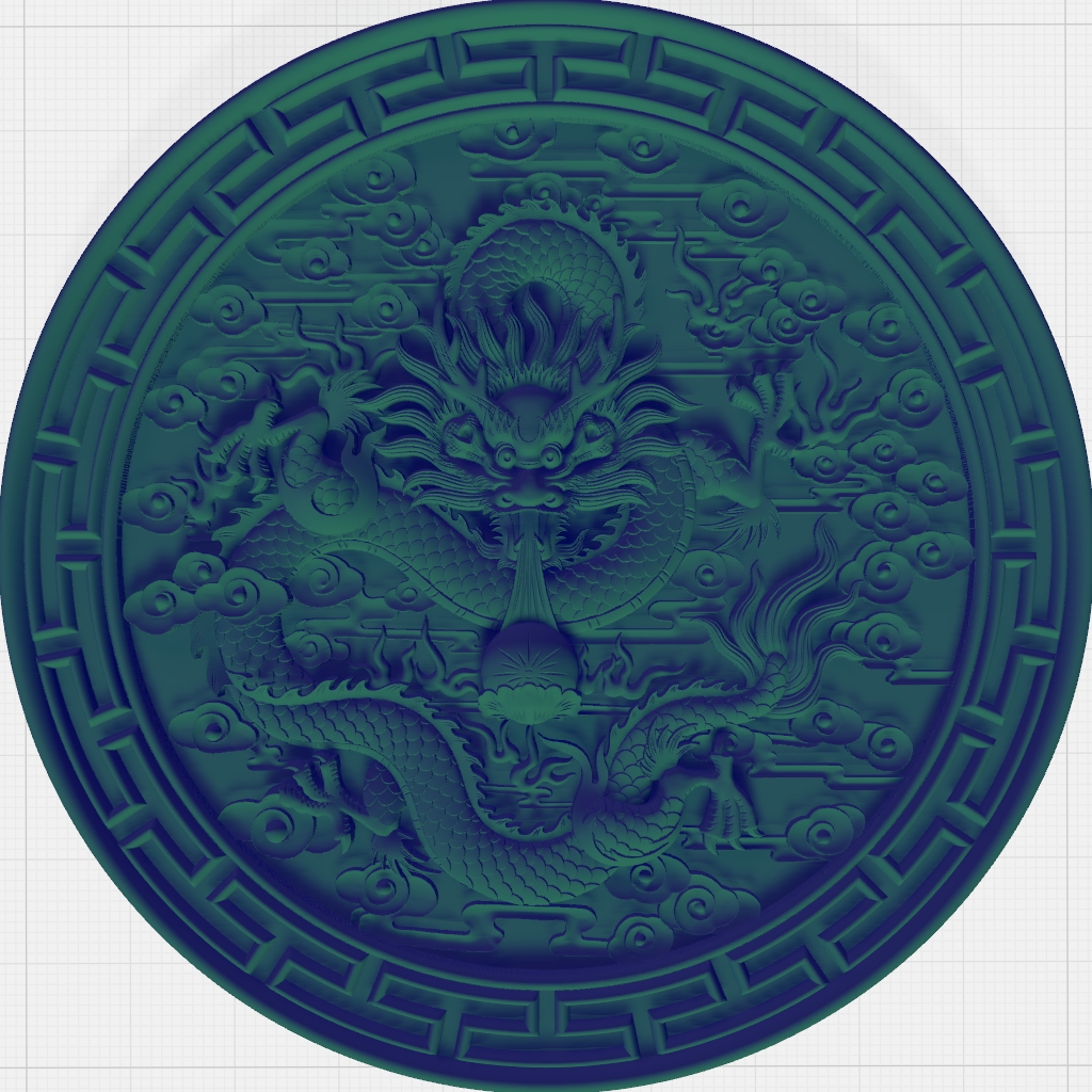 Circular Dragon Wall Plaque CNC STL file preview