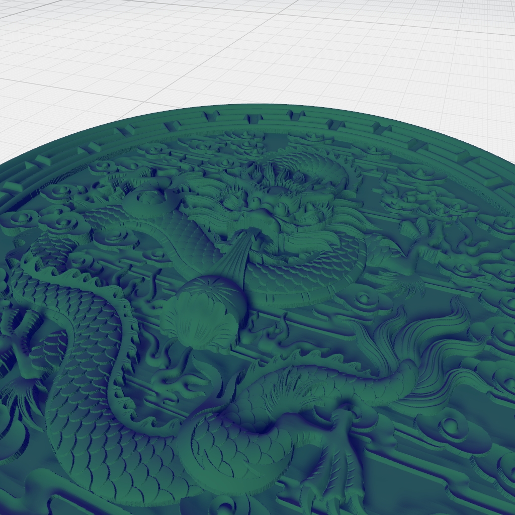 Circular Dragon Wall Plaque CNC STL file preview 2