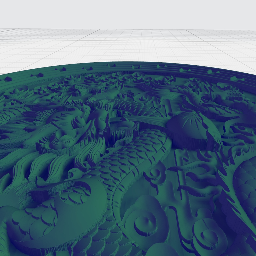 Circular Dragon Wall Plaque CNC STL file preview 4