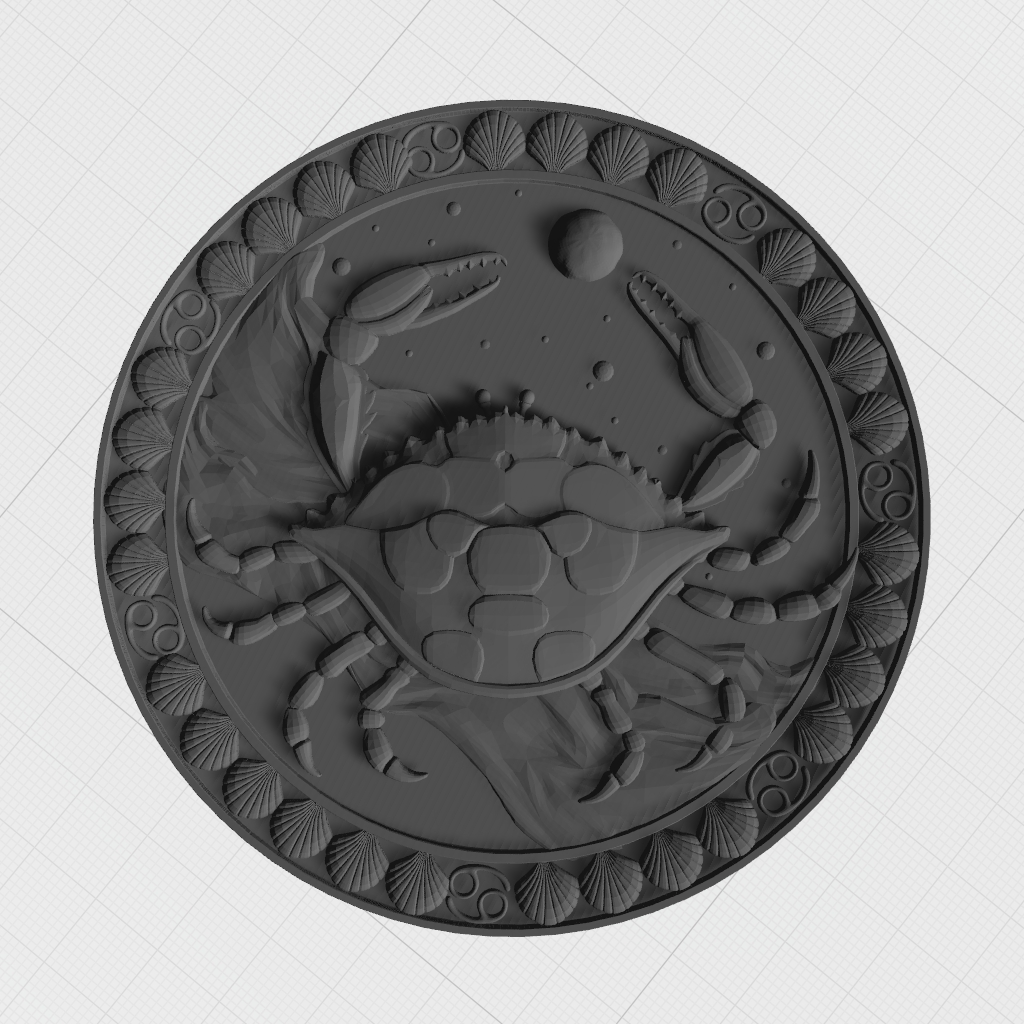 Crab Cancer Astrology CNC STL Model CNC STL file preview